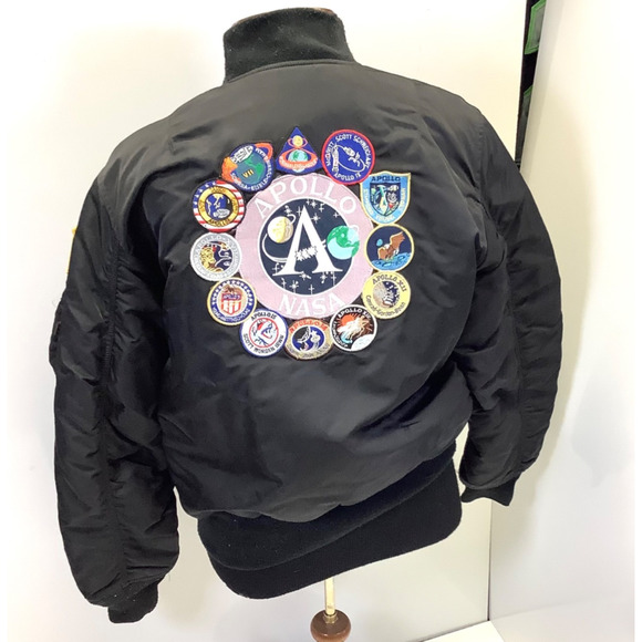 Alpha Industries MA-1 NASA Apollo 11 Bomber Jacket Mens XL Patches Reversible? - Picture 1 of 10